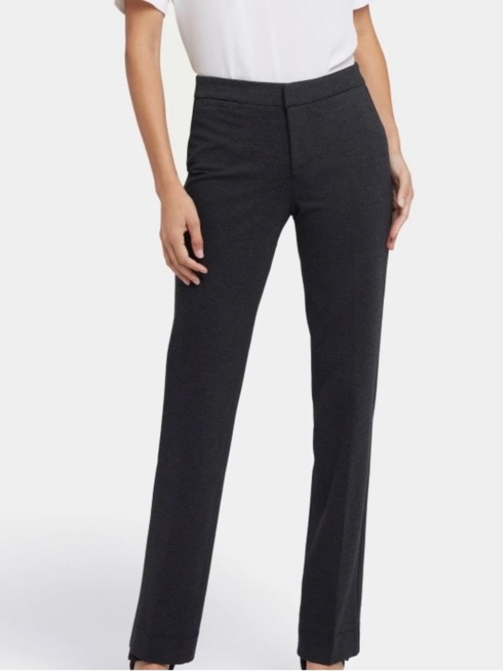 NYDJ Charcoal Heather Ponte Knit Trouser Pants Size 6
